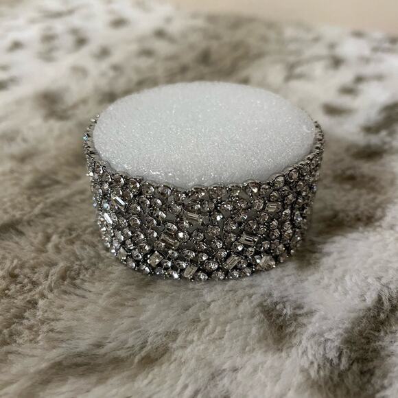 INC - Wide Crystal Cluster Stretch Bracelet, Created for Macy's - Silver - Picture 6 of 6